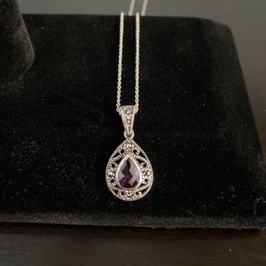 Purple stone pendant necklace